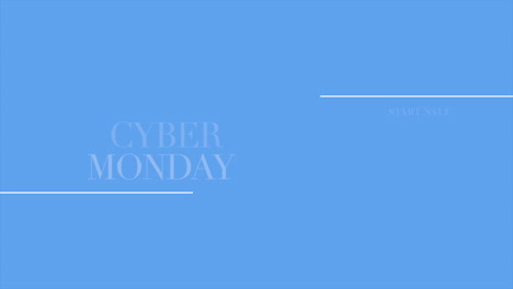 cyber monday on blue gradient with white lines