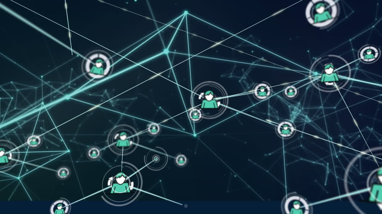 Animation of network of connections with people icons