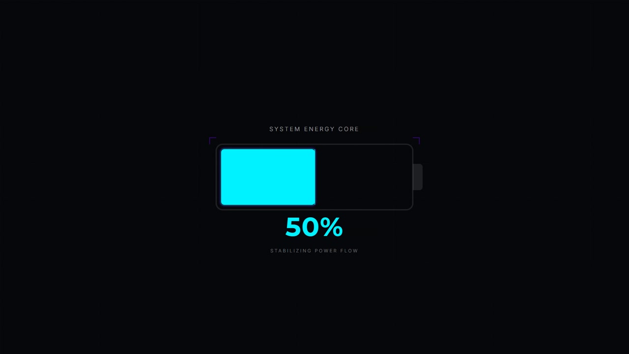 Digital Battery Charging Progress Bar Animation
