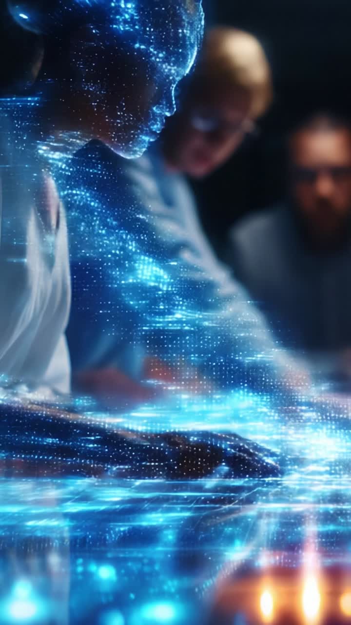 Digital Interaction: A Glimpse into the Future of Technology and Innovation with a Holographic Being Collaborating with Human Minds in a High-Tech Environment