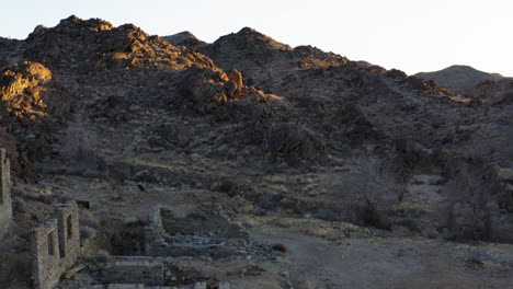 descending aerial at red cloud mine ruins, arizona, usa