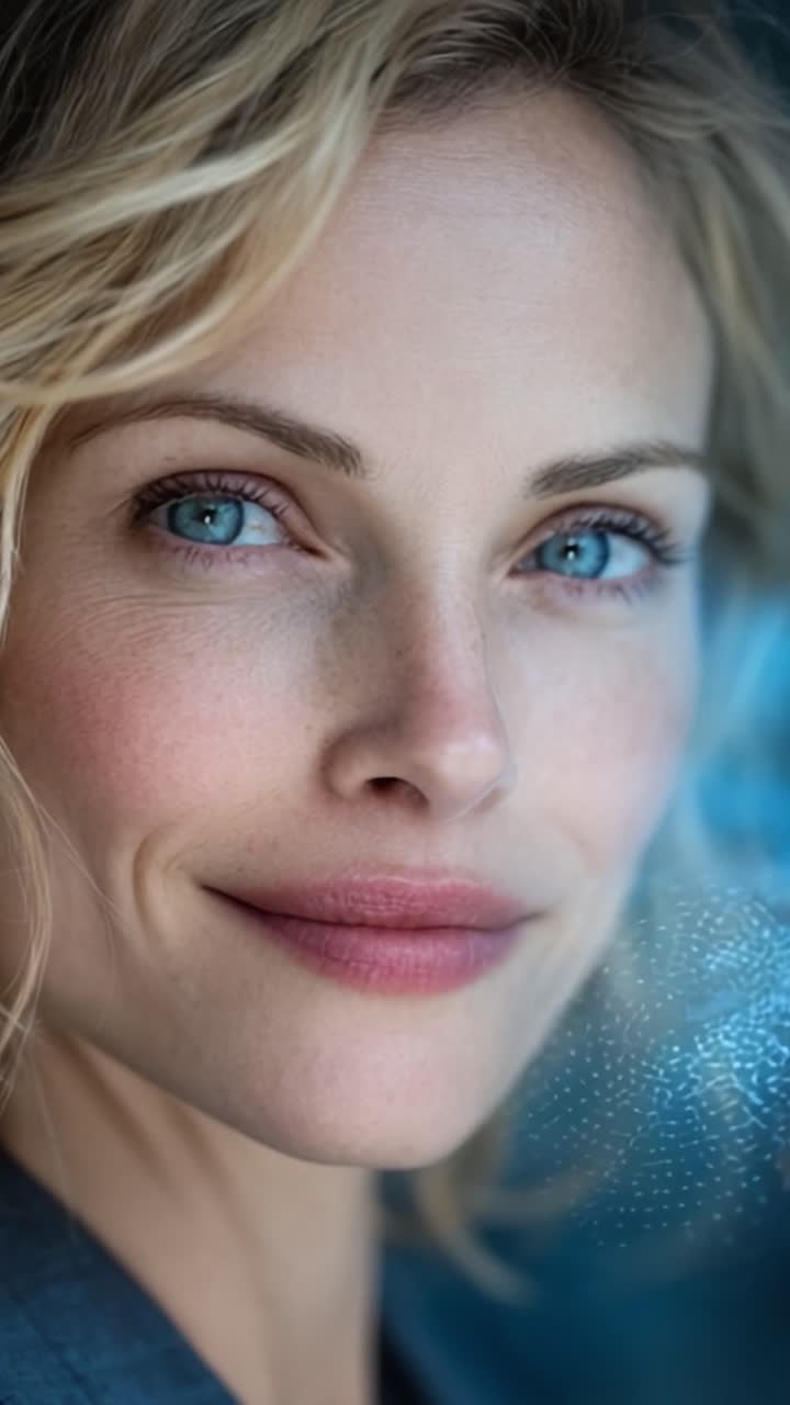 Un'espressione accattivante: Scatti ravvicinati di una donna dai tratti marcati e sfondi dinamici che evidenziano la sua bellezza naturale.