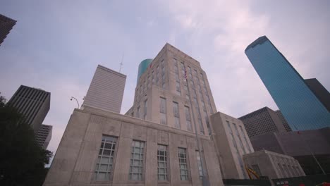 establishing shot of the houston city hall building-8