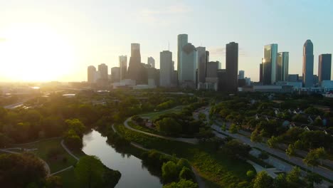 houston skyline aerial city