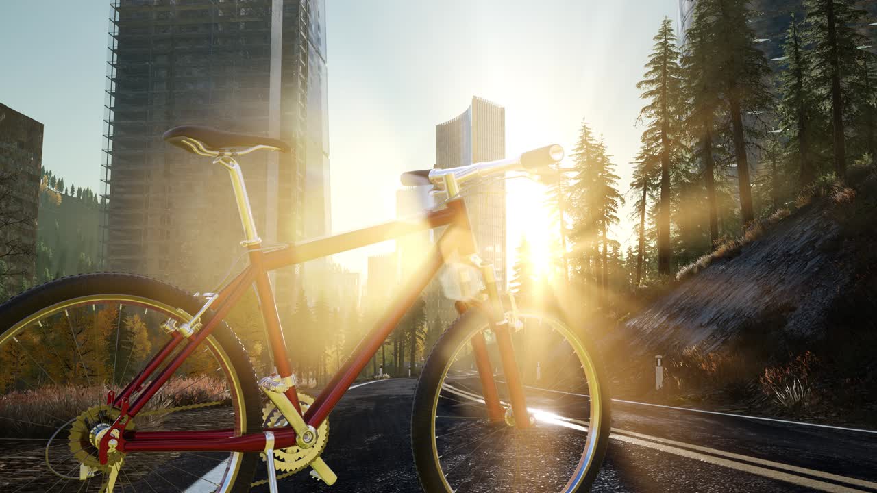 도로 에 있는 도시 자전거