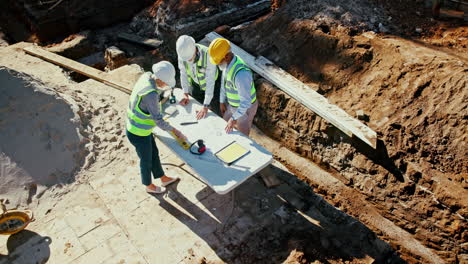 construction workers planning on construction site