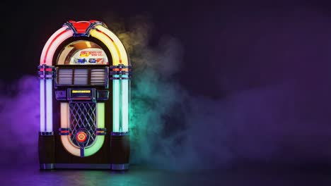 retro jukebox with neon lights