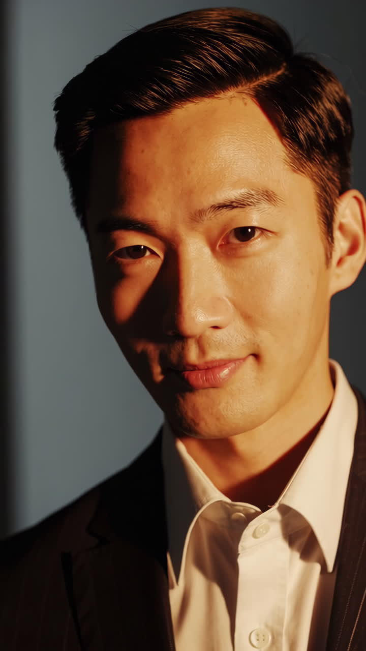 Portraits of an Asian Man in a Suit