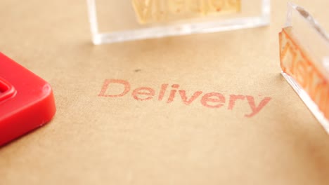 delivery stamp on brown paper