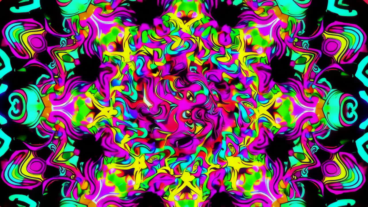 Vibrant Psychedelic Kaleidoscope Pattern