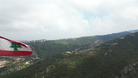 beatiful panoramic landscape view of a lebanese village on a mountain side