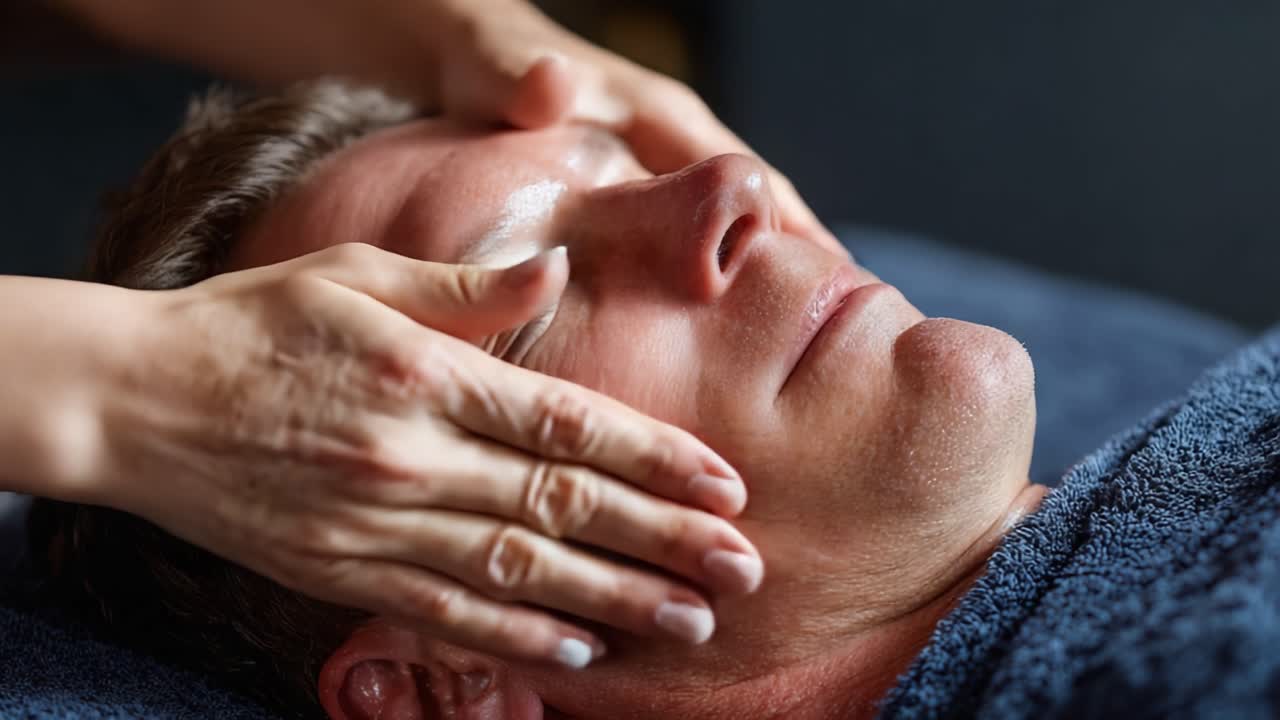 Entspannende Gesichtsmassage: Ein therapeutisches Erlebnis zur Stresslinderung und Verjüngung.