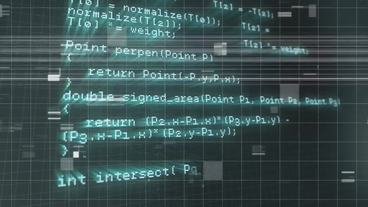 Data processing on dark green background