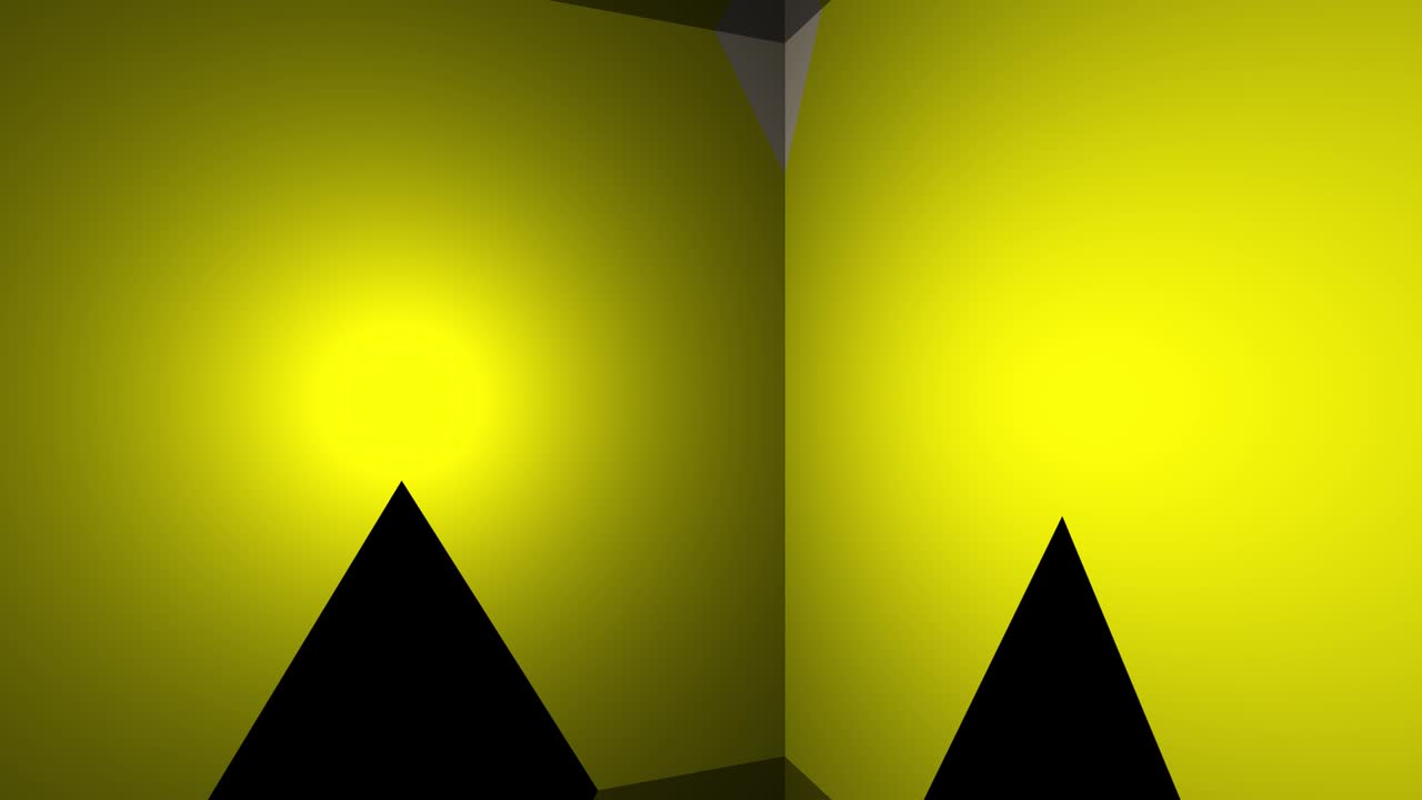 bucle de fondo 3d geométrico con triángulos amarillos.