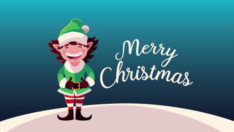 feliz navidad con las letras de santa elfa.