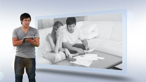 Beautiful couple having no longer financial problems