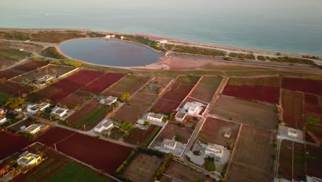 View-of-the-mediterranean-sea-in-Puglia,-southern-Italy-during-a-sunset