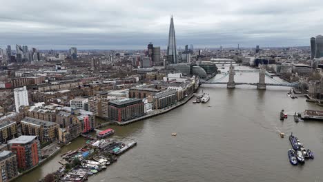 central london tower bridge and river thames drone,aerial