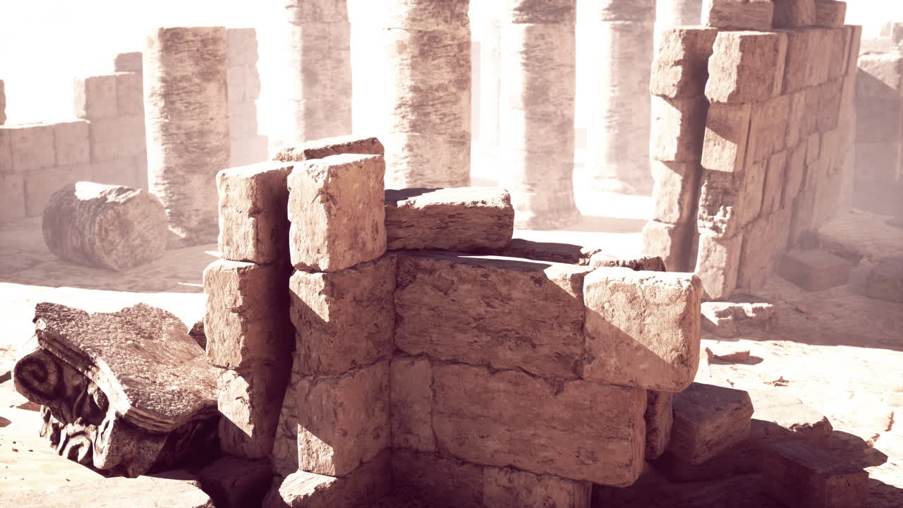 사막 에 있는 고대 유적 들