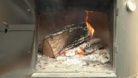 traditional oven fire in slowmotion