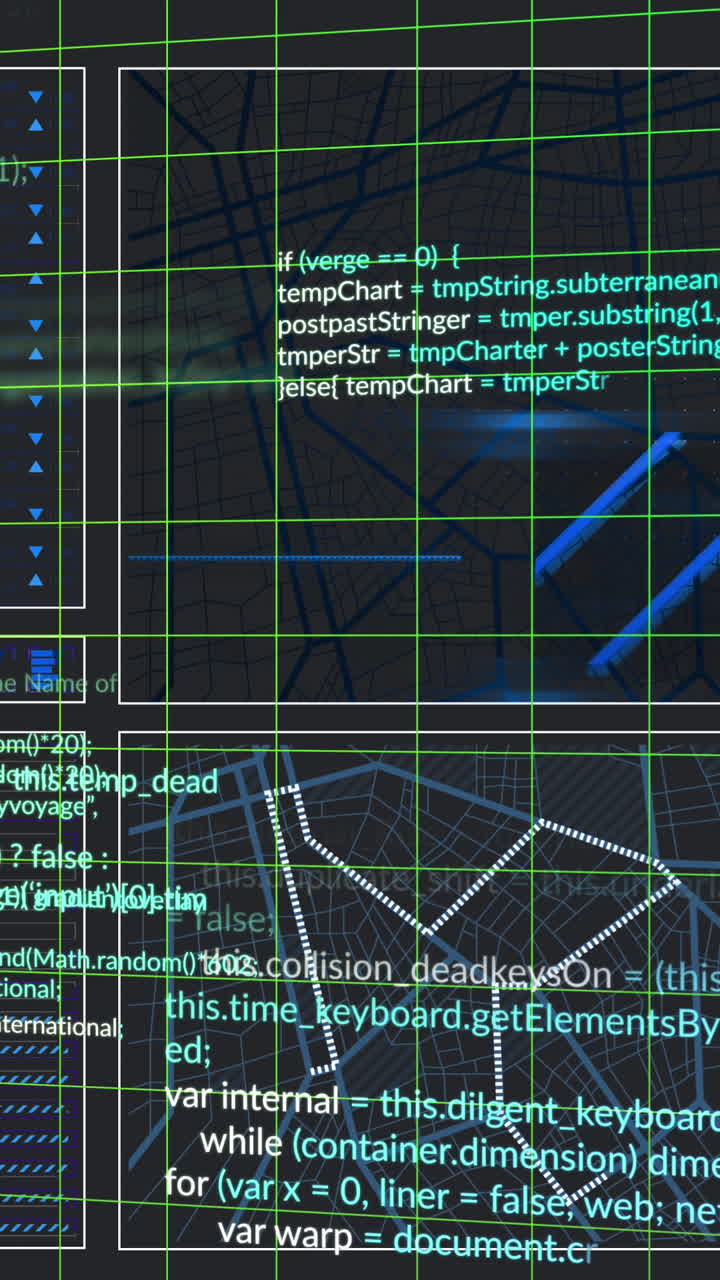 animazione dell'elaborazione dei dati su sfondo nero