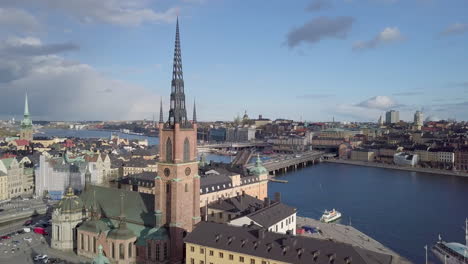 aerial parallax around old church