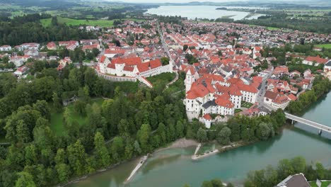 fussen town bavaria germany drone aerial view