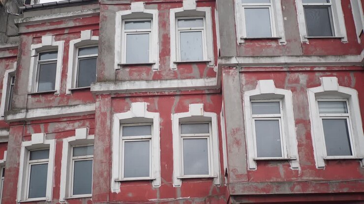 Old Red Building with Windows