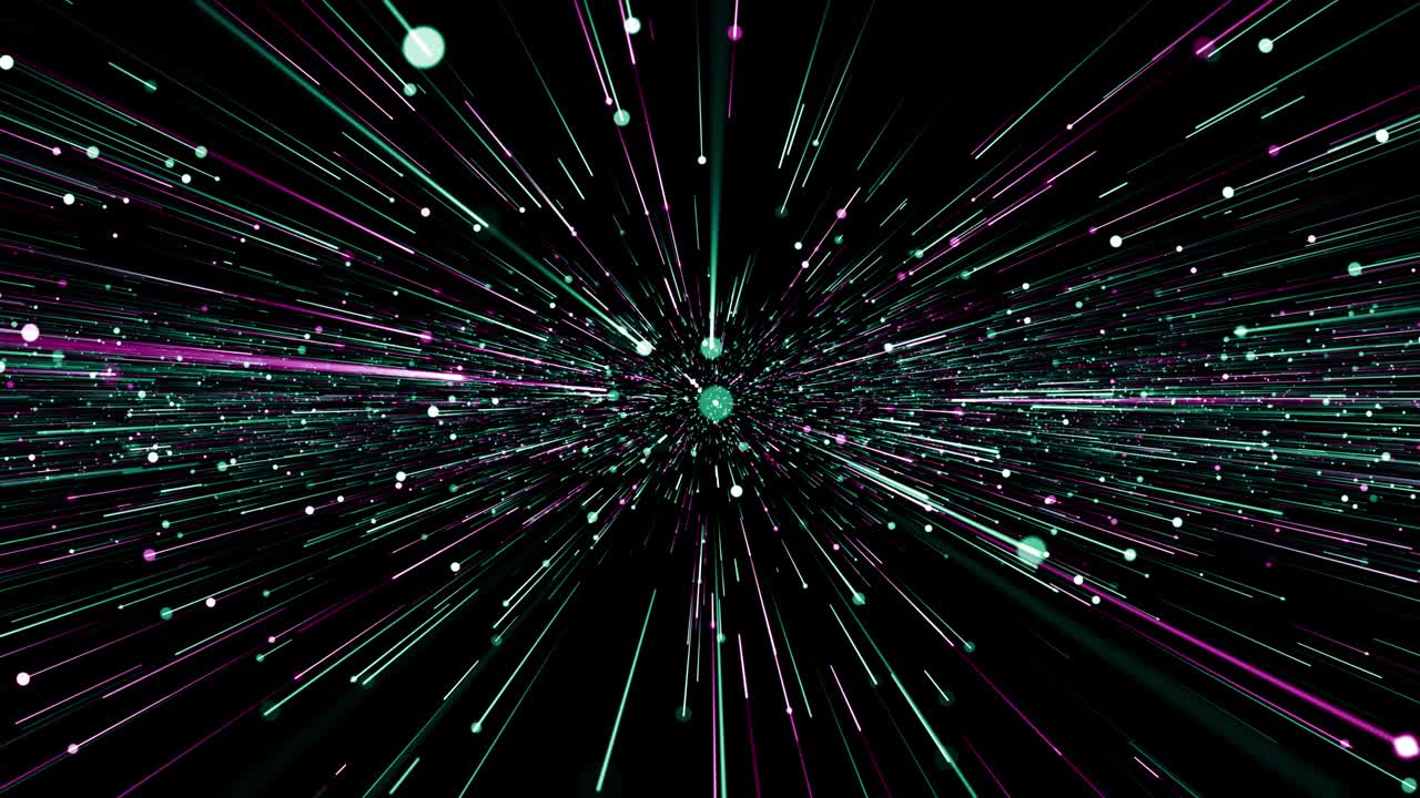 Particles green pink event game trailer titles cinematic concert stage background loop