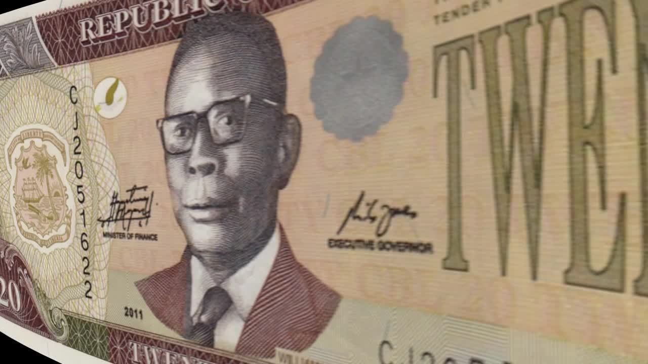 Immagini della banconota da 20 dollari liberiani