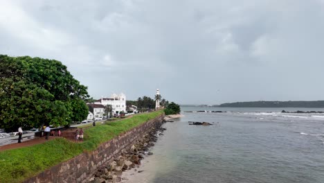scenic view of galle fort lighthouse and coastline in sri lanka