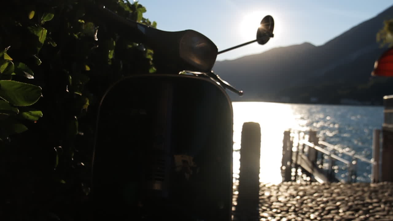 Vespa by the Lake at Sunset