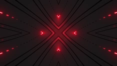 Abstract Red Glowing Light Tunnel