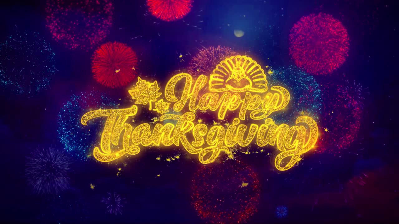 Happy Thanksgiving Fireworks Graphic
