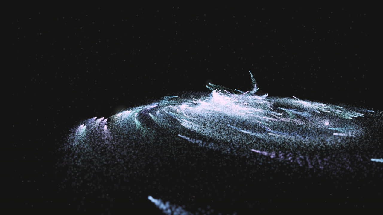 수백만 개의 작은 별들로 구성된 은하계 비행