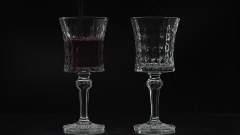 pouring red wine into a glass