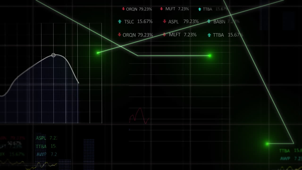 검은색 배경에 데이터 처리의 애니메이션