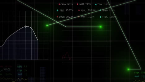 animación del procesamiento de datos sobre un fondo negro