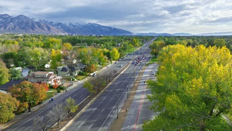 flying over 700 east street and liberty park in salt lake city