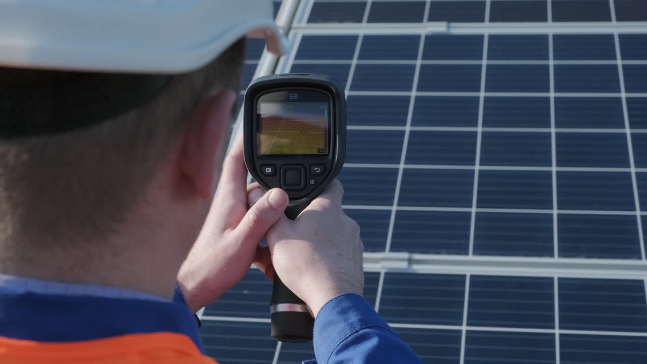 Inspector examination of photovoltaic modules using a thermal imaging camera