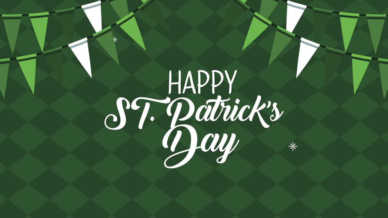 saint patricks day lettering with garlands