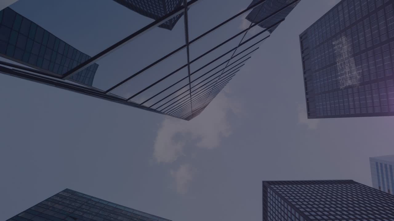 Animation of light trail over cityscape