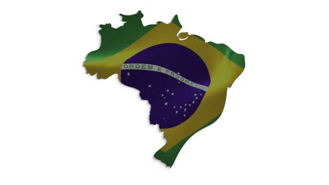 brazil flag waving in slow motion with cloth texture