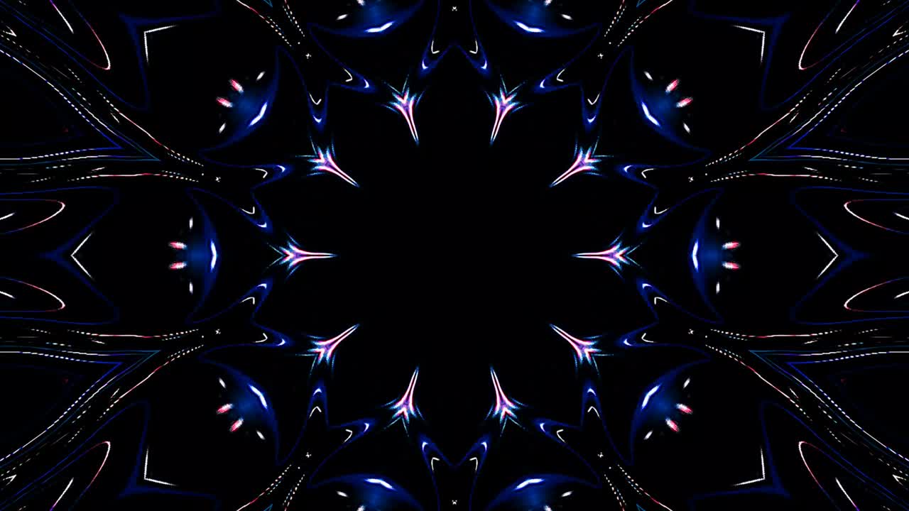 Motivo caleidoscopico astratto con colori vivaci. Mandala magico. 4K