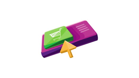 carrito de compras con botón de cursor comercio electrónico