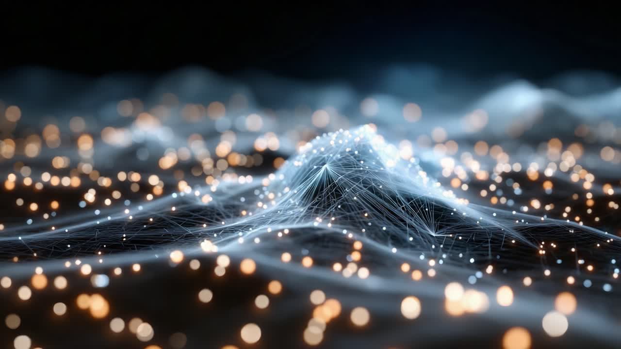 A Stunning Visual Representation of Abstractive Data Waves Illuminated by Multicolored Lights in a Dynamic Digital Environment