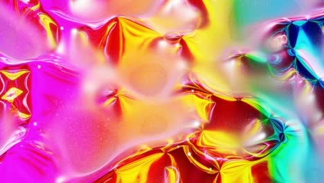 fondo abstracto en bucle. hermosa superficie ondulada iridescente de líquido con patrón, color de gradiente y ondas de flujo en él. arco iris brillante y fluido mate. bg creativo brillante con animación suave y suave.