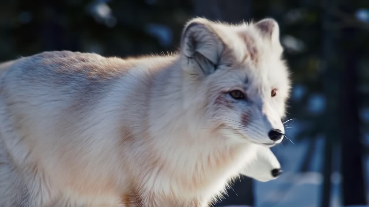 Majestic Arctic Fox in Winter Wilderness: Captivating Close-up Frames Showcasing the Beauty and Grace of This Enigmatic Creature in Its Natural Habitat