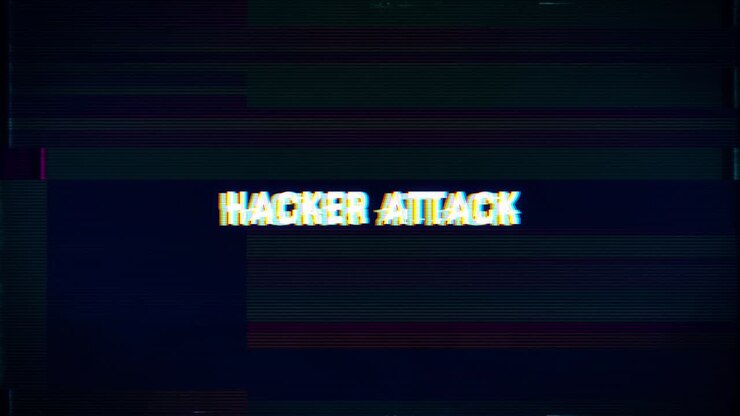Hacker Attack computer error with glitch and noise effects over compurer program