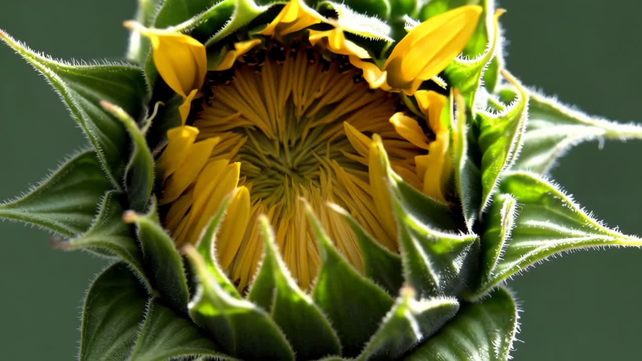 The Unfurling Beauty of a Sunflower Bud